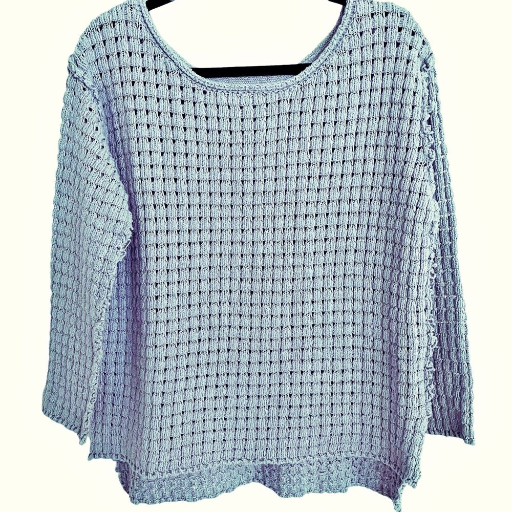 Free People Beach Size S Sweater Margot Open Chunky Knit LS Current Raw Seams
